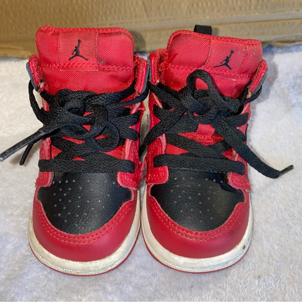 Nike Jordan 1 Mid 4C Reverse Bred Red Black White 640735-660 Basketball Shoes